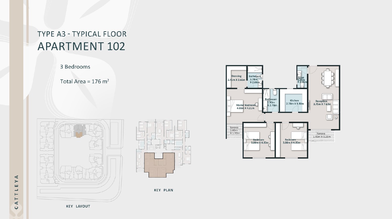 Floor plan for apartment at Cattleya