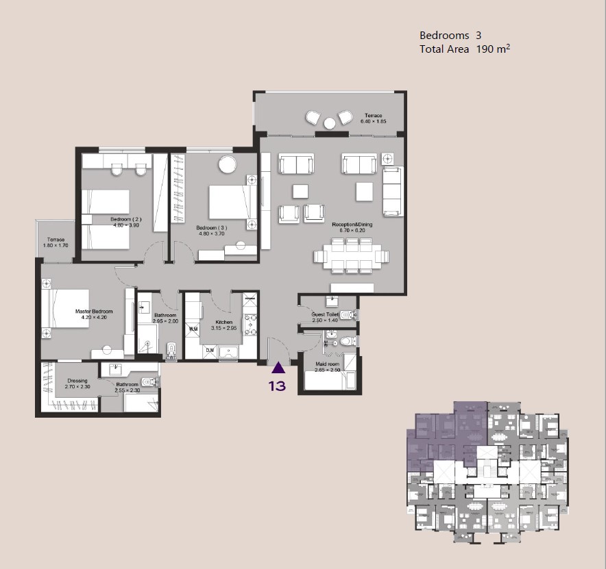 Floor plan for apartment at Ninety Avenue