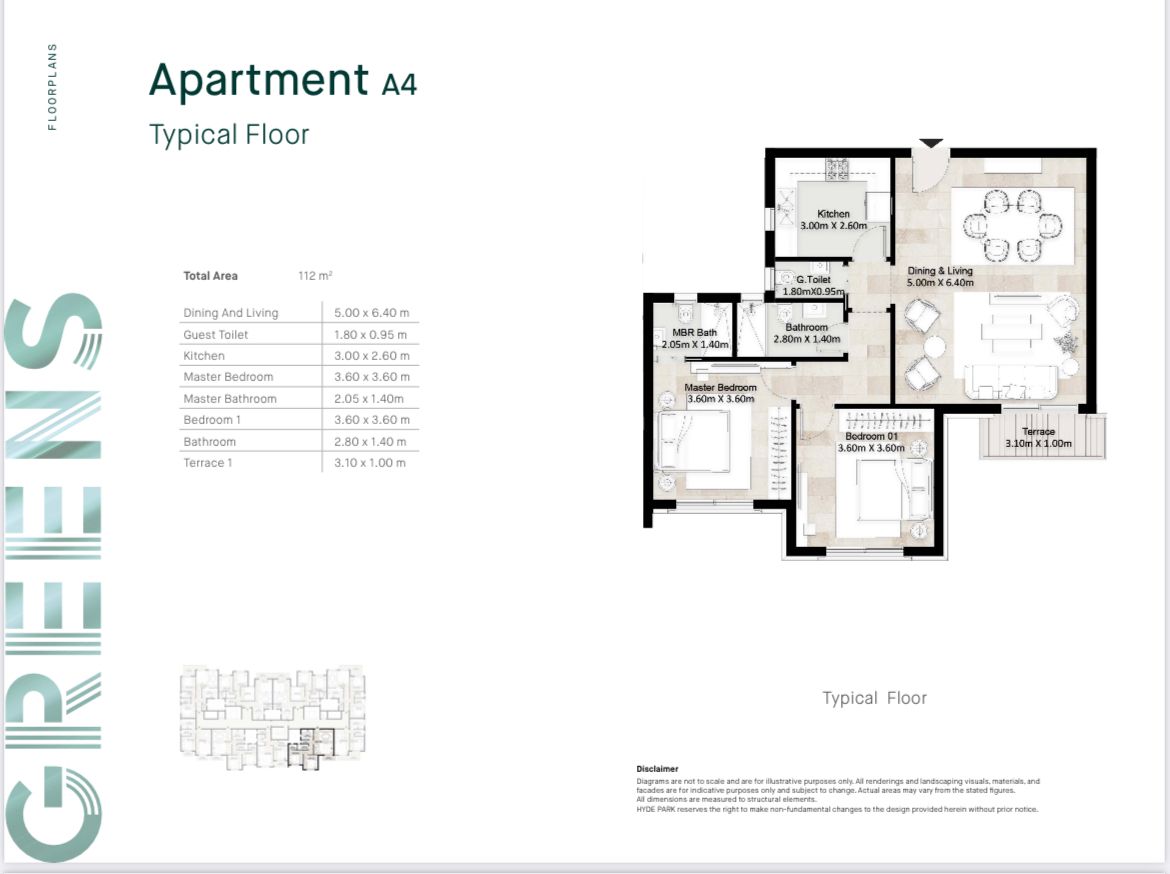 Floor plan for apartment at Hyde Park