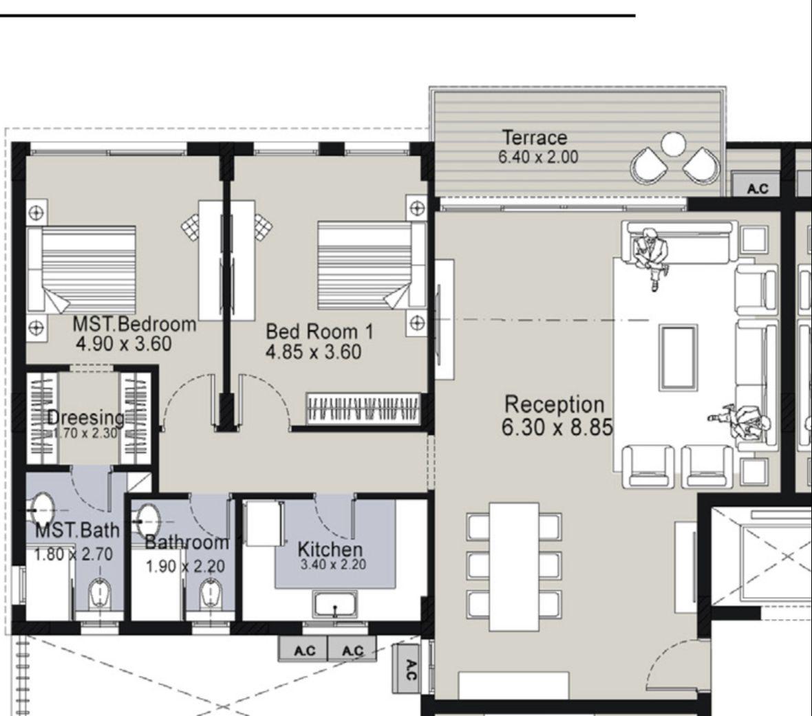 Floor plan for chalet at Marina 8