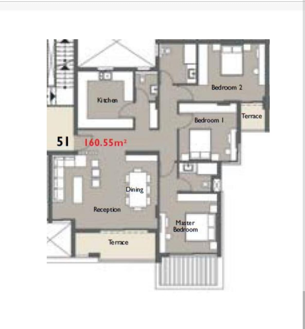 Floor plan for apartment at Palm Hills New Cairo