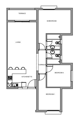 Floor plan for chalet at Mountain View Ras El Hekma