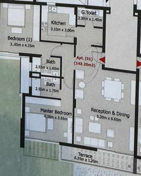Floor plan for apartment at Capital Gardens