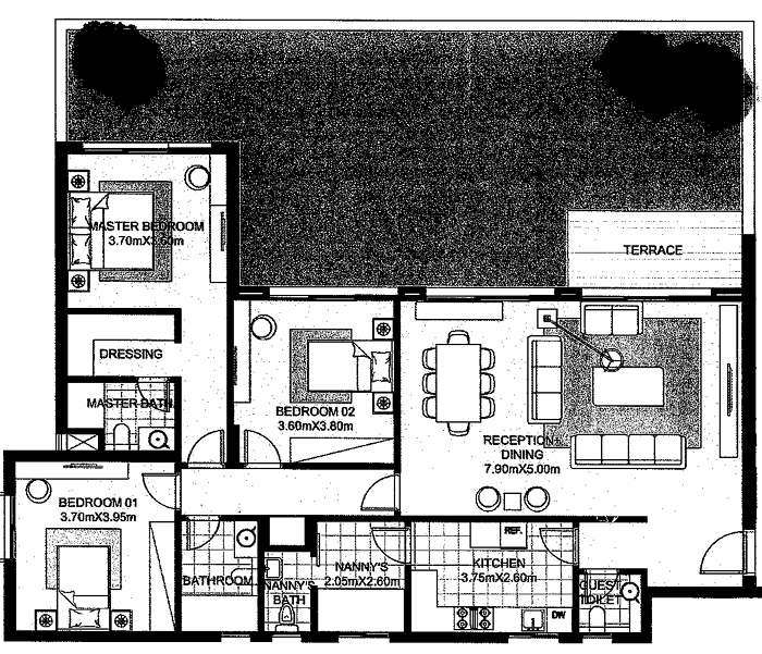 Floor plan for apartment at SODIC East