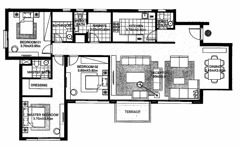 Floor plan for apartment at SODIC East