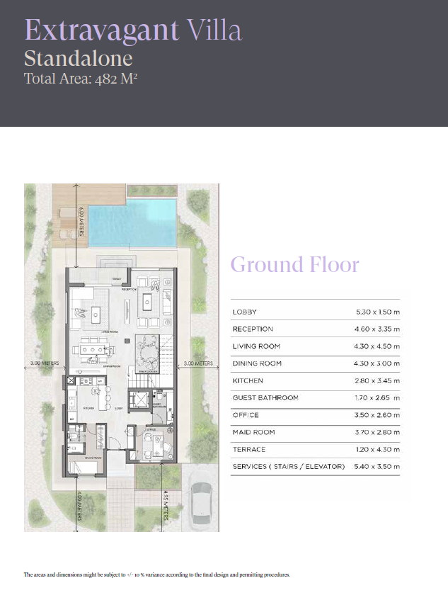 Floor plan for villa at Sheraton Residence