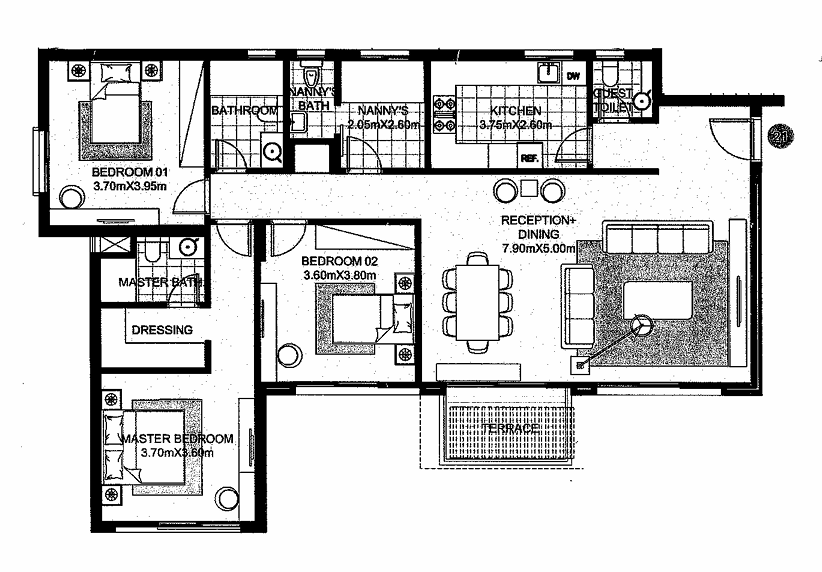Floor plan for apartment at SODIC East