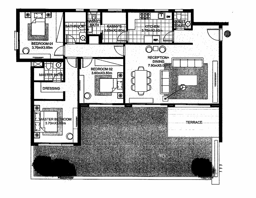 Floor plan for apartment at SODIC East