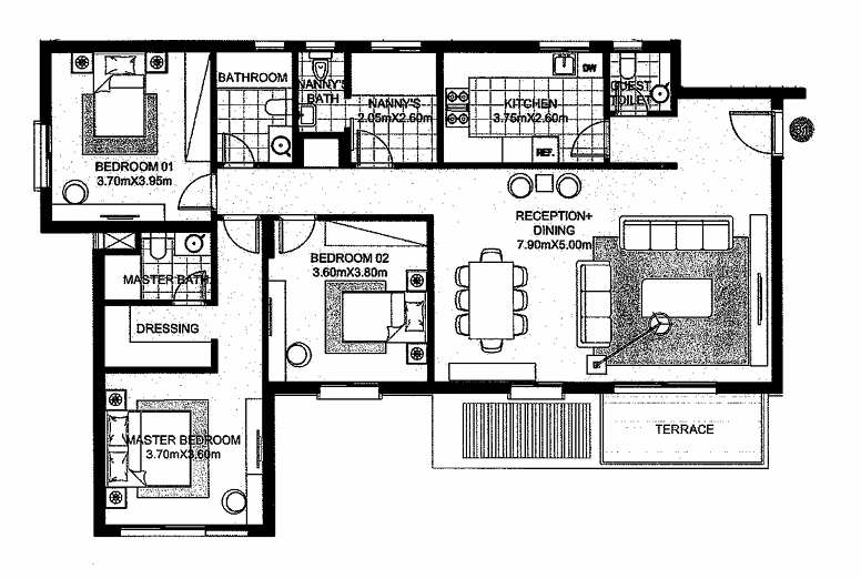 Floor plan for apartment at SODIC East