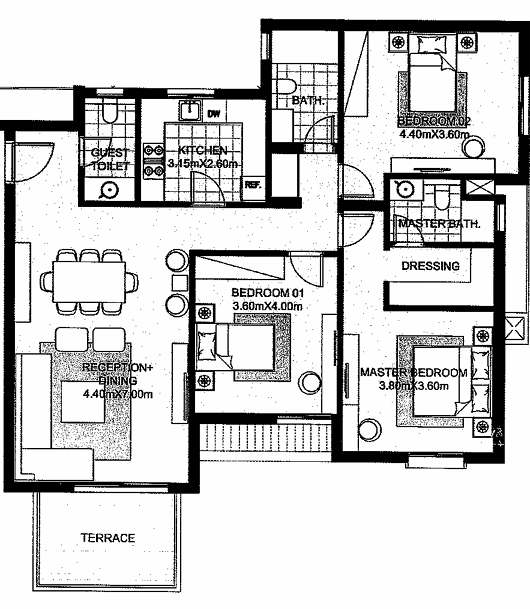 Floor plan for apartment at SODIC East