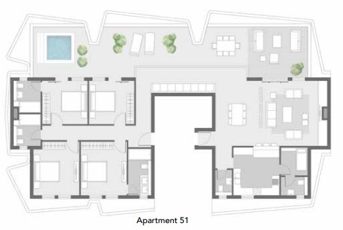 Floor plan for penthouse at Badya