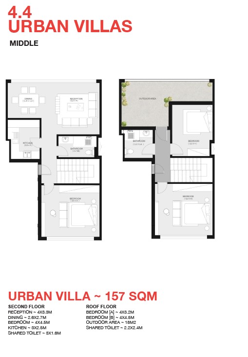 Floor plan for duplex at Notion