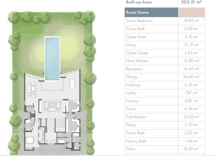 Floor plan for villa at Badya
