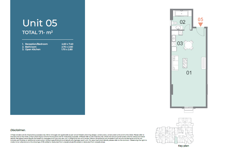 Floor plan for studio at Il Latini City Edge