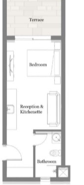 Floor plan for studio at Jefaira