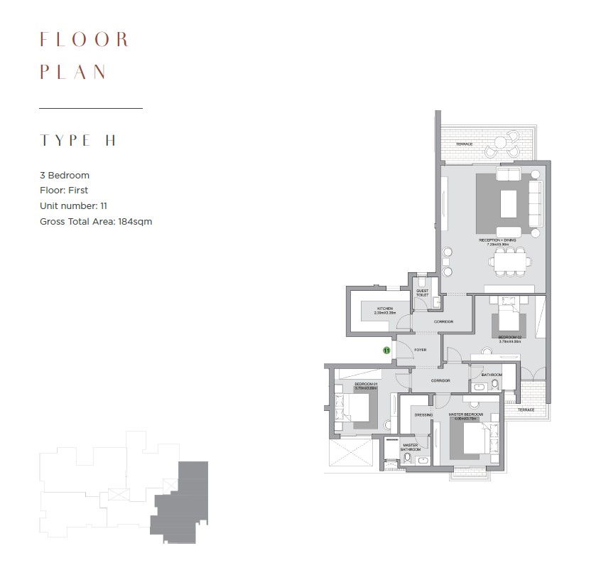 Floor plan for apartment at The Estates Residence
