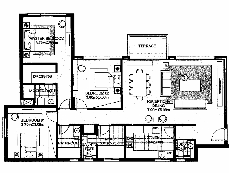 Floor plan for apartment at SODIC East