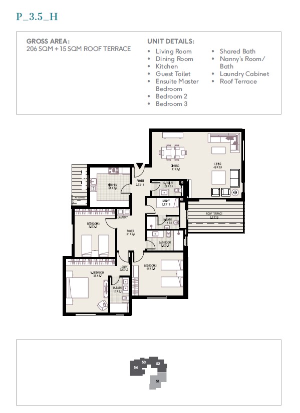 Floor plan for apartment at Plateau District 5