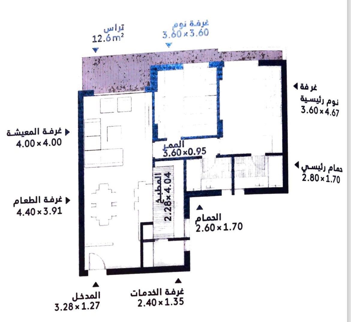 Floor plan for apartment at Al Burouj