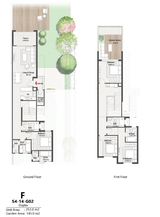 Floor plan for duplex at Masaya