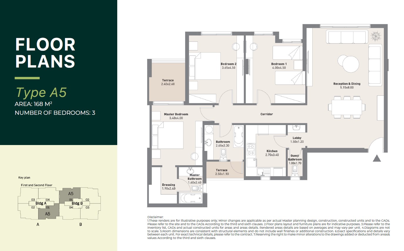 Floor plan for apartment at Al Maqsad