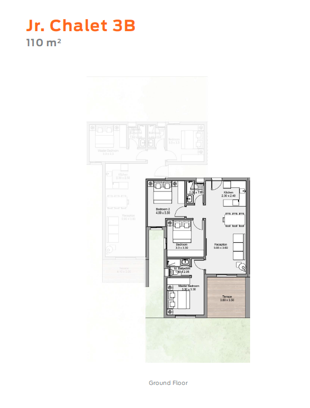 Floor plan for chalet at D-Bay