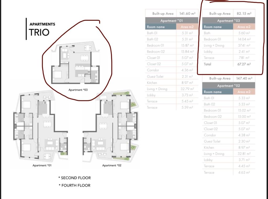 Floor plan for apartment at Badya