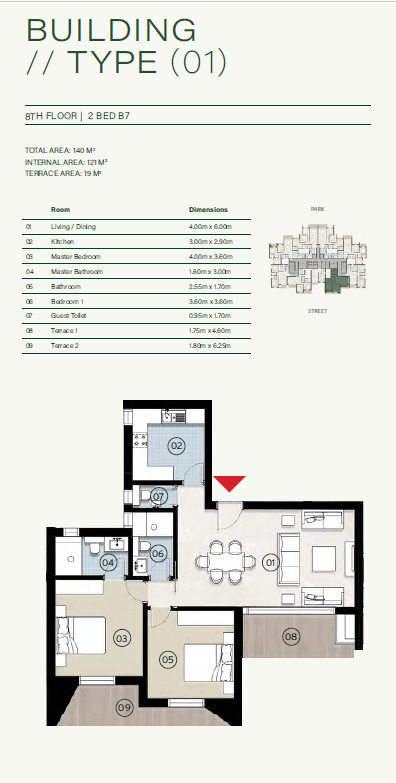 Floor plan for apartment at ZED East