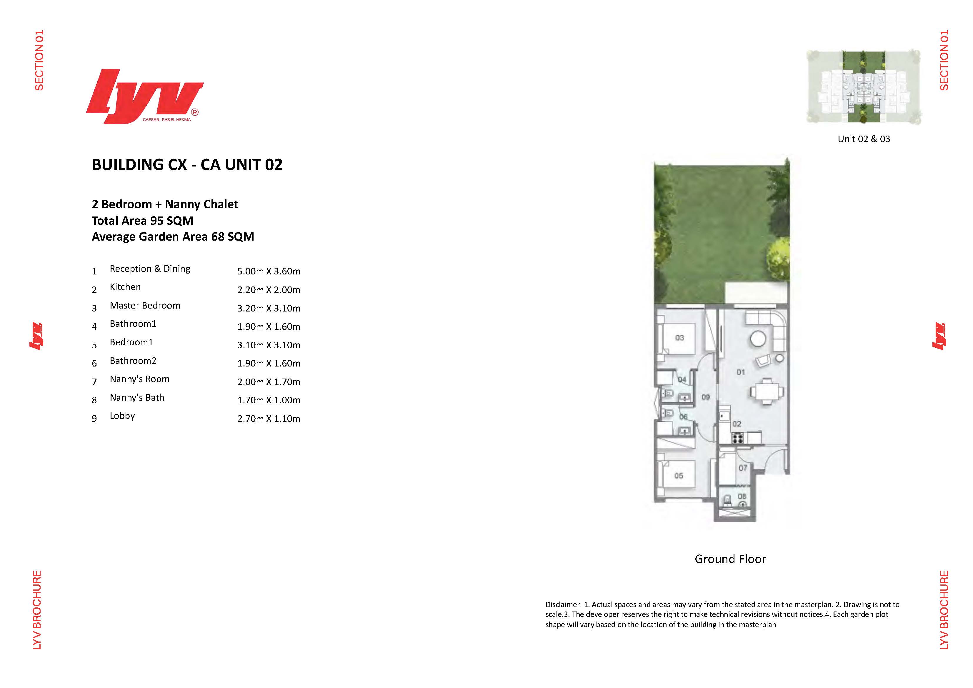 Floor plan for chalet at Lyv Caesar - Ras El Hekma