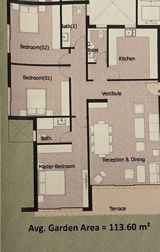 Floor plan for apartment at Palm Hills New Cairo