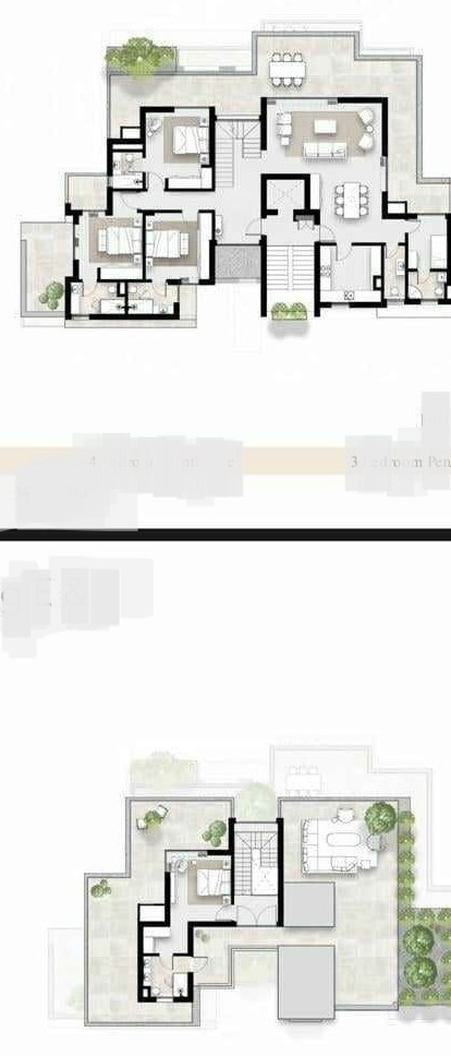 Floor plan for penthouse at Solana