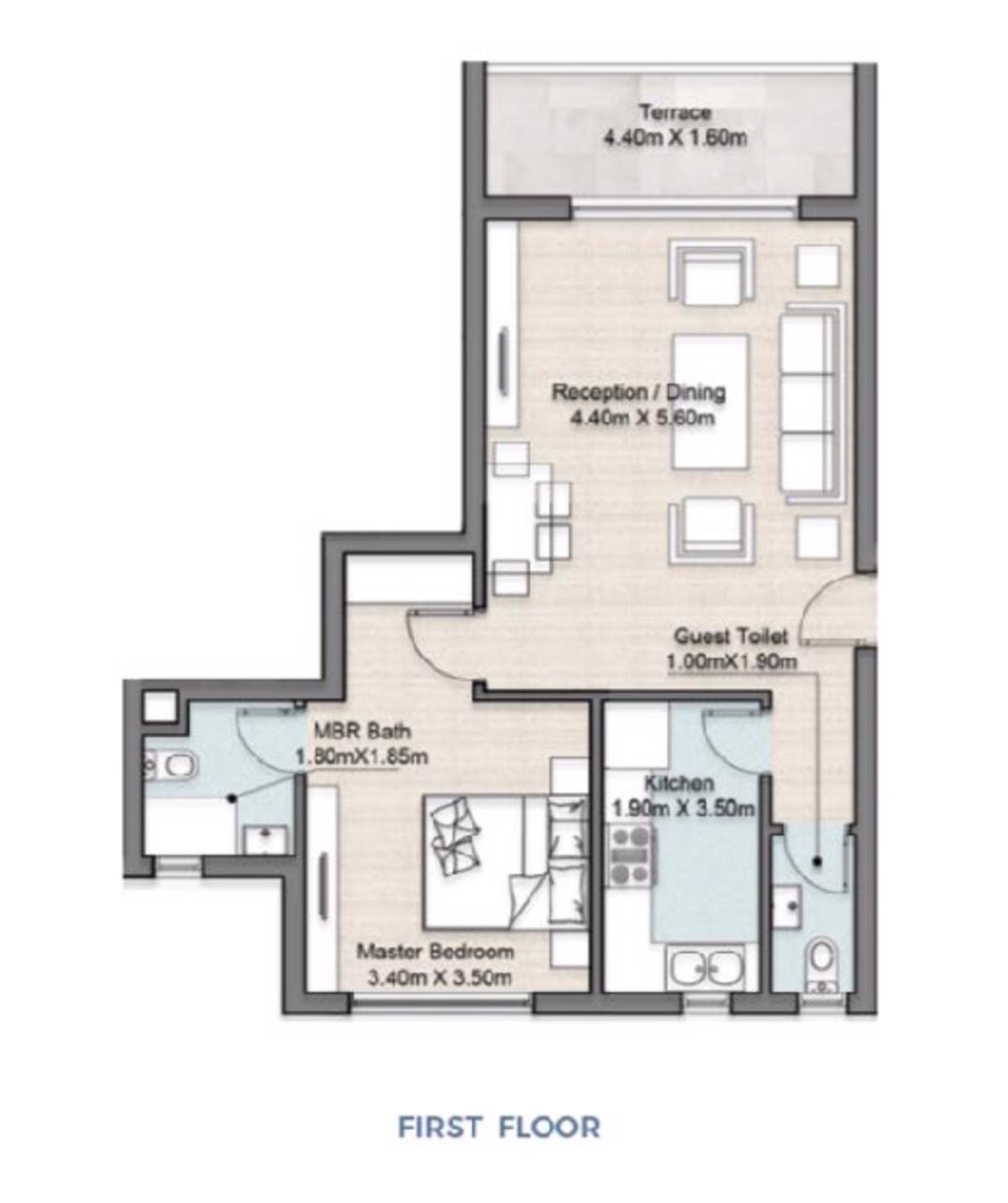 Floor plan for chalet at Hyde Park North - Seashore