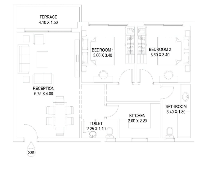 Floor plan for apartment at Sarai