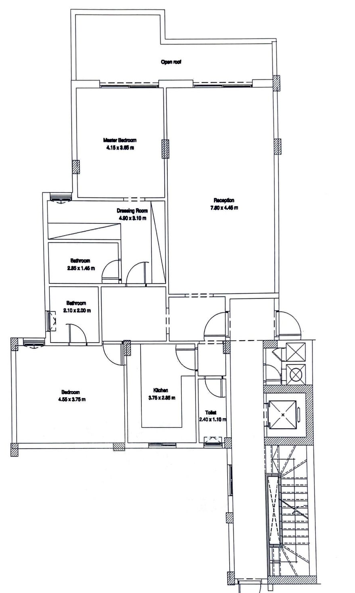 Floor plan for penthouse at Fifth Square Al Marasem