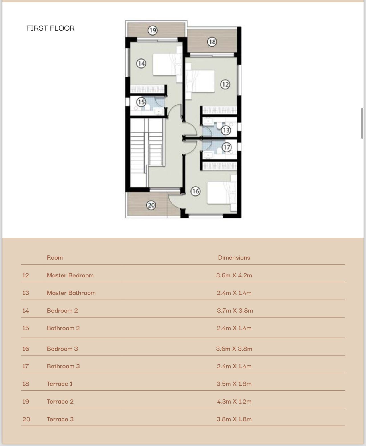 Floor plan for villa at Silversands
