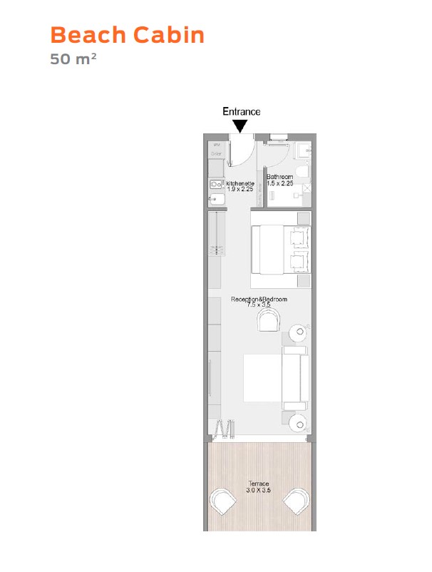 Floor plan for studio at D-Bay