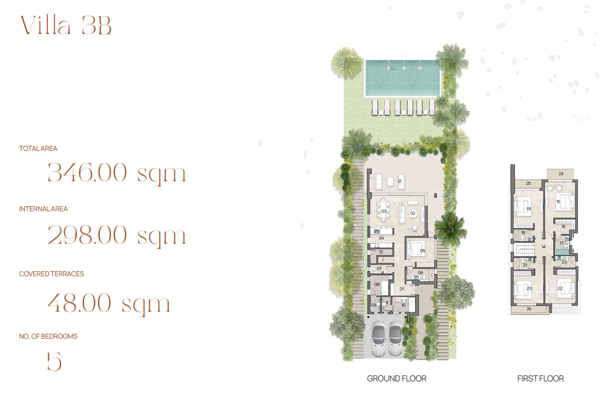 Floor plan for villa at Silversands
