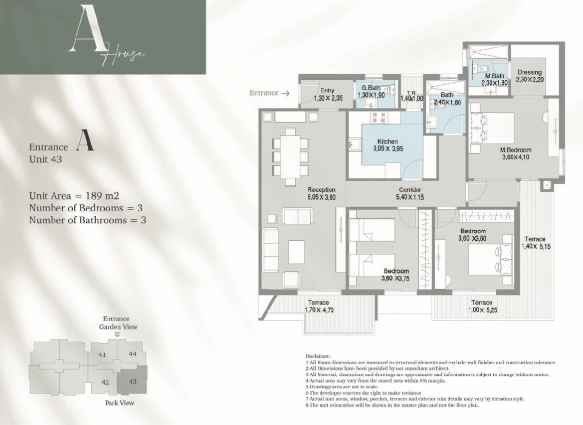 Floor plan for apartment at Terrace