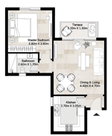Floor plan for apartment at Hyde Park