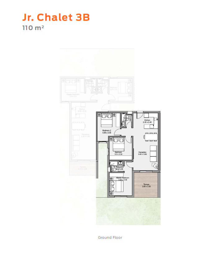 Floor plan for chalet at D-Bay