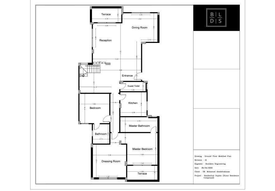 Floor plan for penthouse at Stone Residence