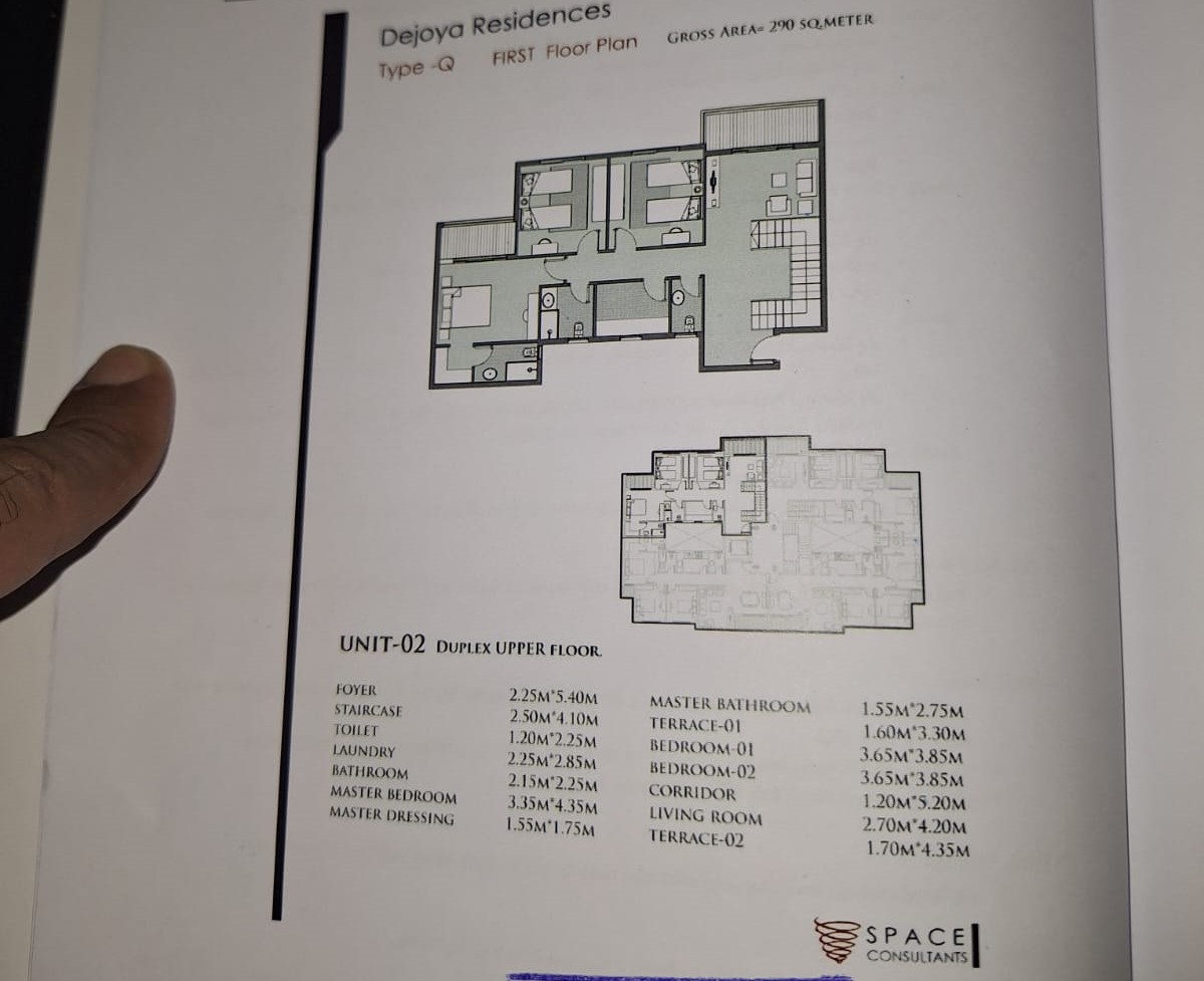 Floor plan for duplex at Dejoya Residence