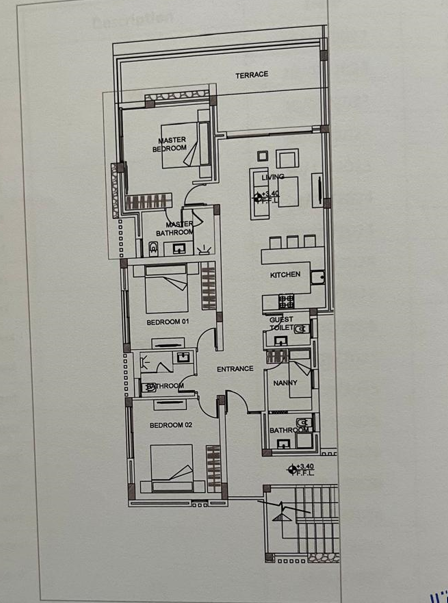 Floor plan for chalet at Marsa Baghush