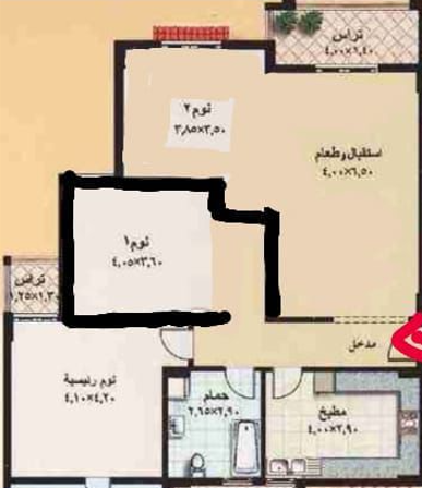 Floor plan for apartment at El Rehab