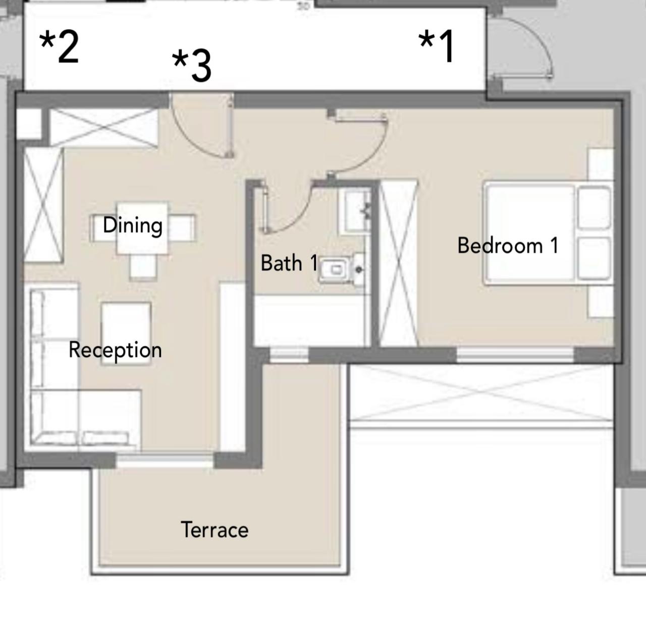Floor plan for apartment at Badya