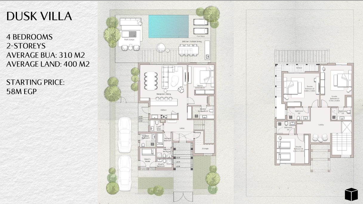 Floor plan for villa at Ogami Ras El Hekma