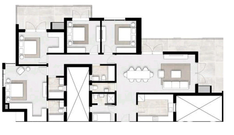 Floor plan for penthouse at ZED