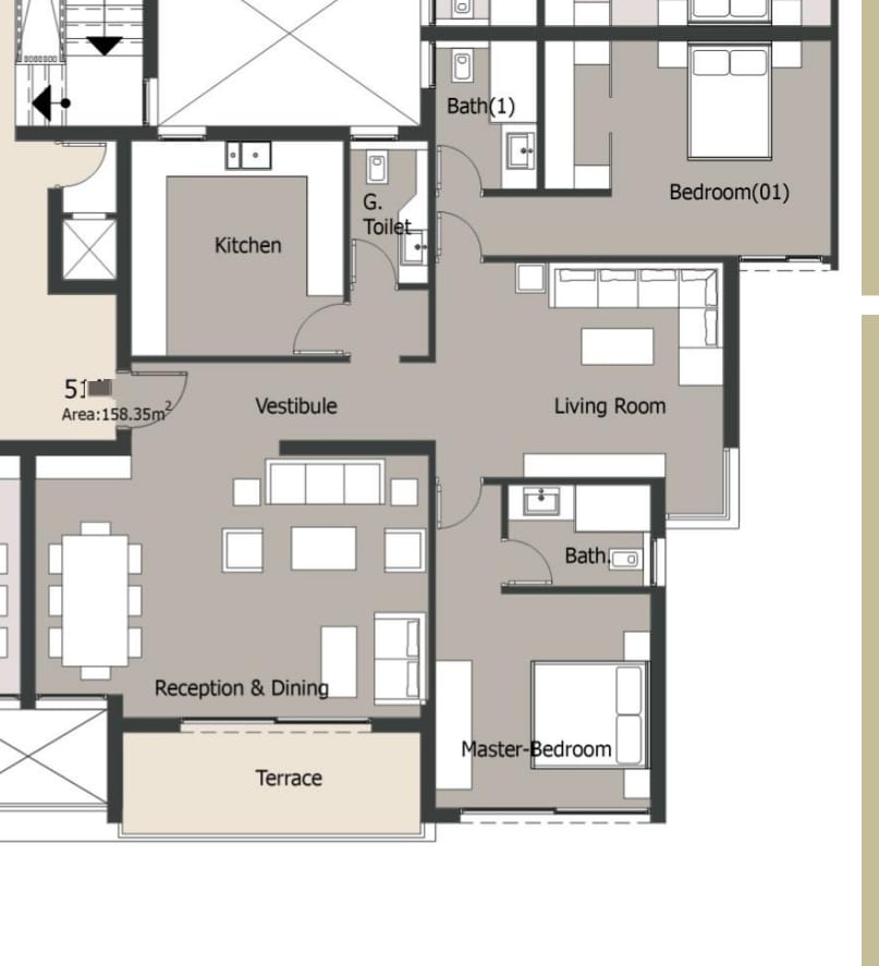 Floor plan for apartment at Palm Hills New Cairo