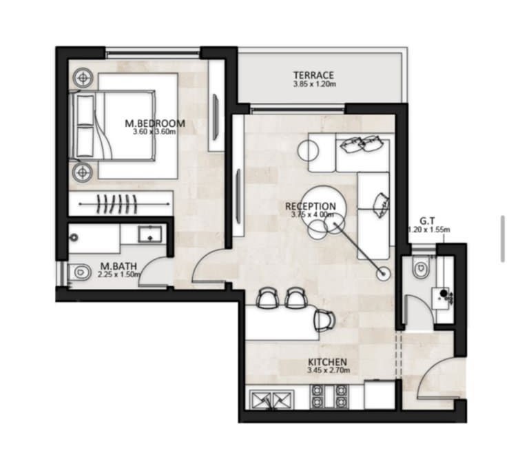 Floor plan for apartment at Garden Lakes