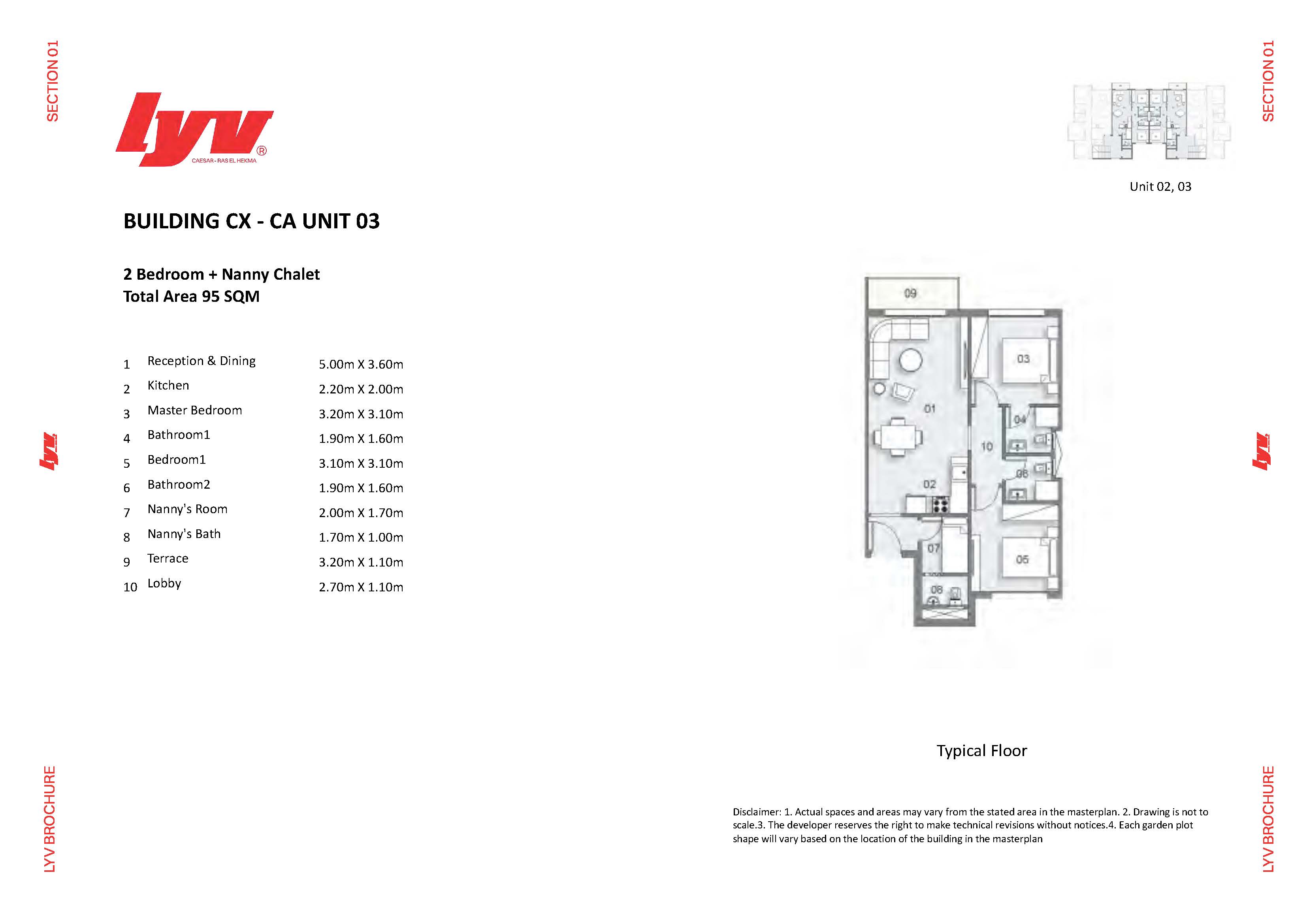 Floor plan for chalet at Lyv Caesar - Ras El Hekma